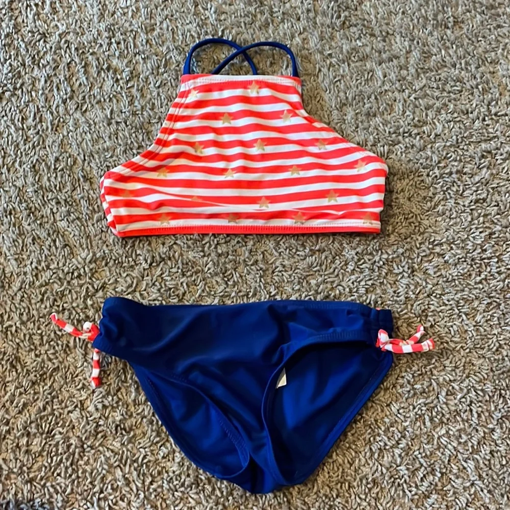 Girls size 6 American flag bathing suit - Picture 1 of 6